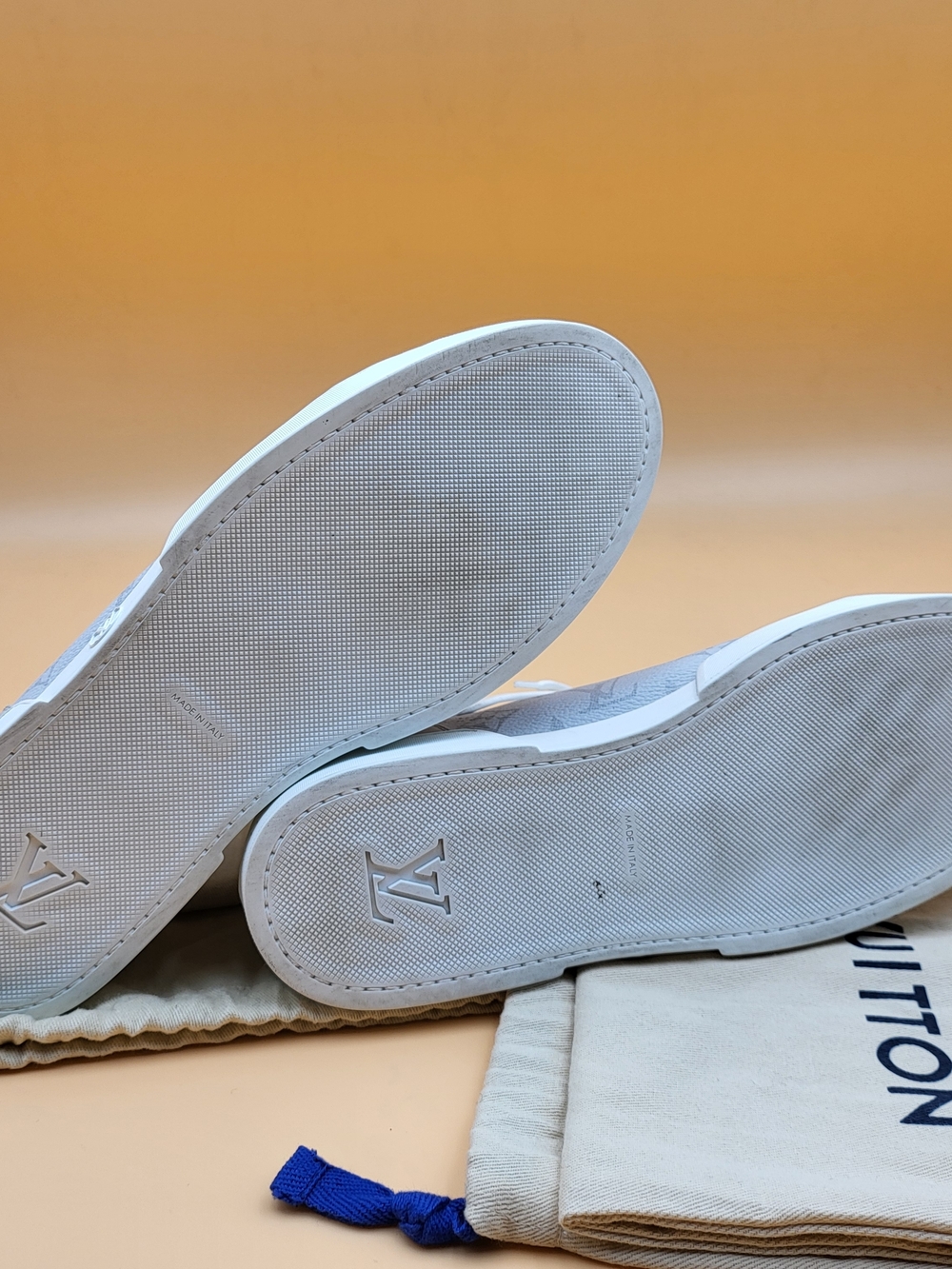 Louis Vuitton Match Up Sneaker Gray LV Monogram Leather, Authentic!! - Picture 11 of 16